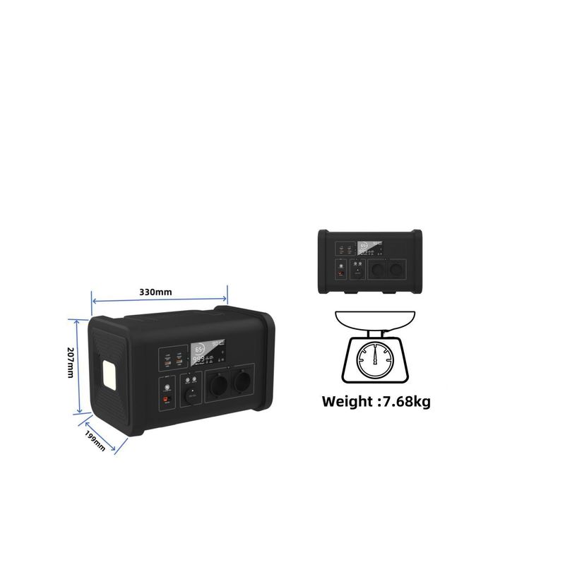 700W/537.6wh สถานไฟฟ้าพกพาสําหรับแคมป์และแหล่งพลังงานเบา