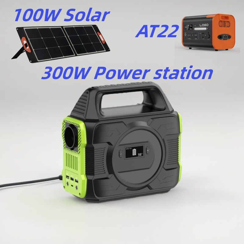 300W AC DC Dual USB Type C ชาร์จ สถานที่พลังงานมือถือพกพาสําหรับเครื่องผลิตพลังงานแสงอาทิตย์