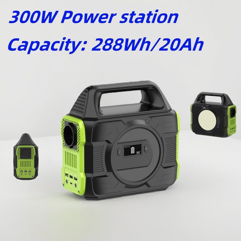 เทคโนโลยี MPPT 300W AC / DC Output Socket โทรศัพท์มือถือโรงไฟฟ้าสําหรับระเบียง Drone และคอมพิวเตอร์