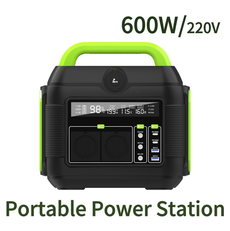 ธนาคารพลังงาน 500W ที่สามารถนําไปใช้ใหม่ 600W สถานีลิธีียมพกพากลางแจ้งสําหรับแคมป์ผจญภัย
