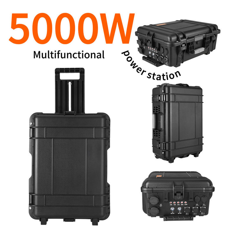 LiFePO4 DC ถึง AC พลังงาน 2000W เครื่องผลิตพลังแสงอาทิตย์สําหรับแคมป์ 4800wh ความจุ