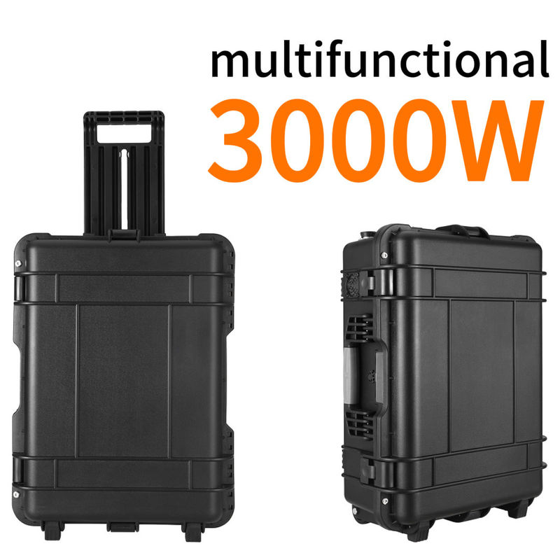 15A Max AC Output Current 3000W แบตเตอรี่ลิตিয়াম LiFePO4 แบตเตอรี่พลังงานแสงอาทิตย์พกพาสําหรับบ้านกลางแจ้ง