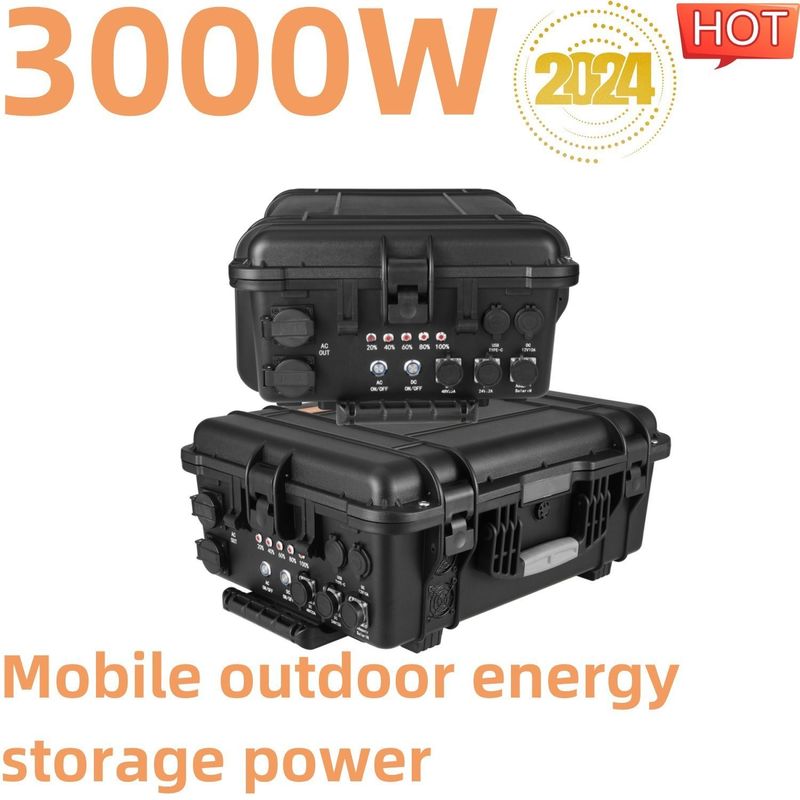 แบตเตอรี่ LiFePO4 เครื่องผลิตพลังแสงอาทิตย์พกพา 3000W สําหรับสํารองฉุกเฉินและการปรับแต่ง