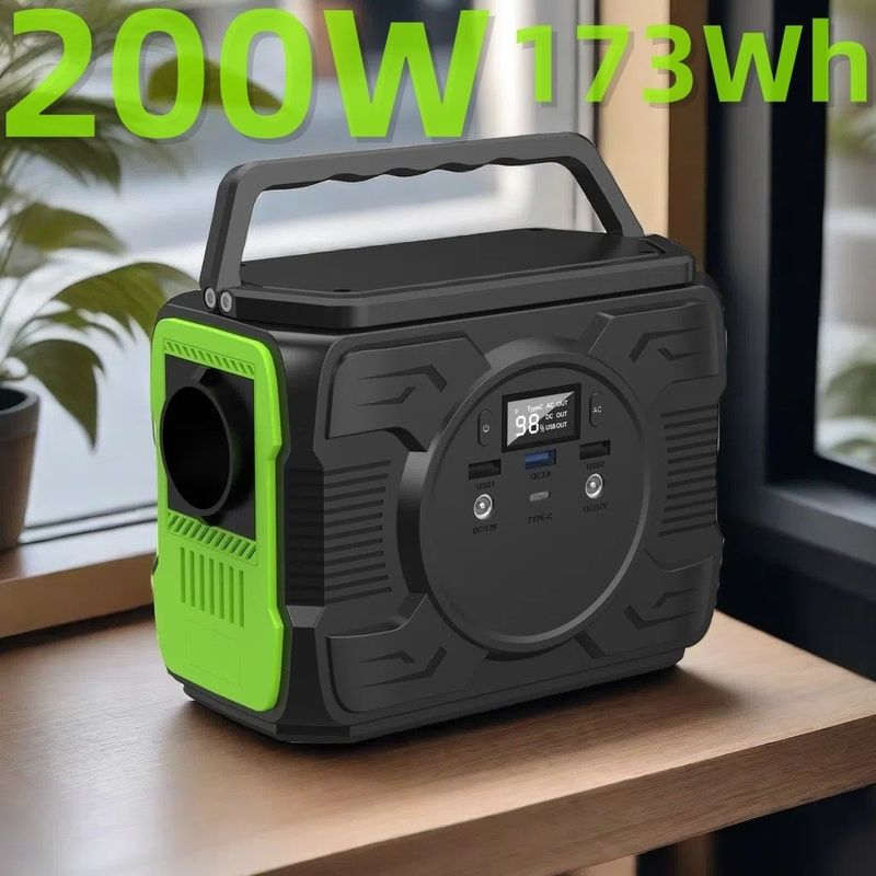สถานที่ผลิตพลังงานพลังแสงอาทิตย์แบบพกพา 48000mAh 200W 173Wh สําหรับกิจกรรมกลางแจ้ง