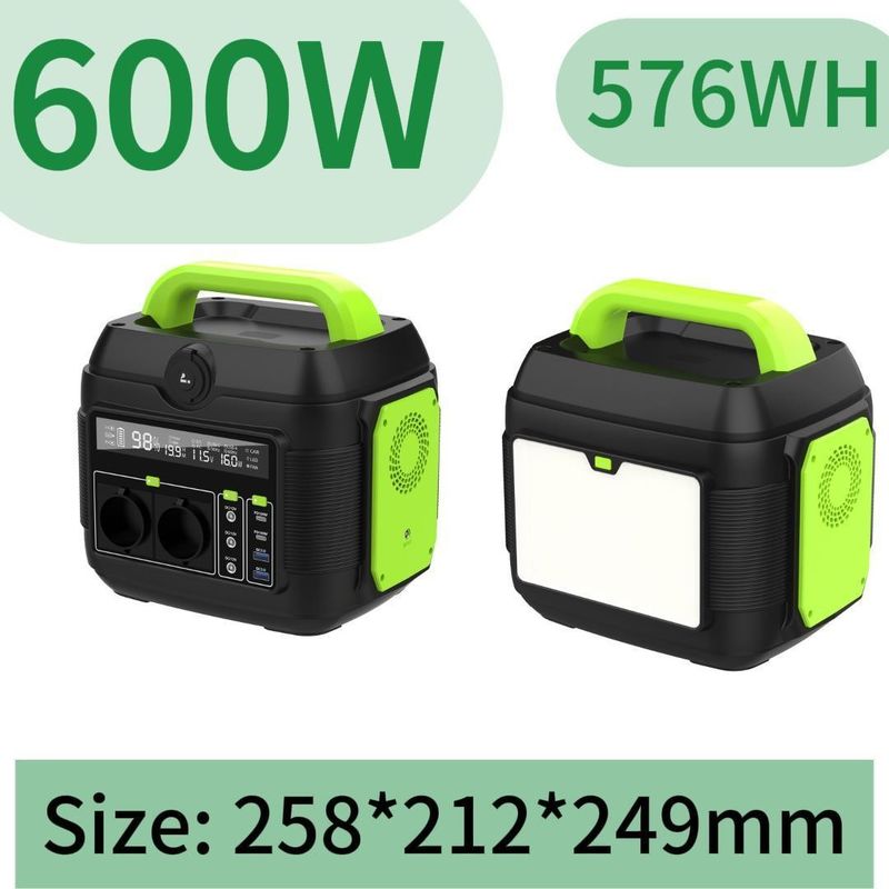 เครื่องผลิตพลังงานแสงอาทิตย์แบบพกพา 600W พร้อมแสง LED 11W และตามความต้องการ
