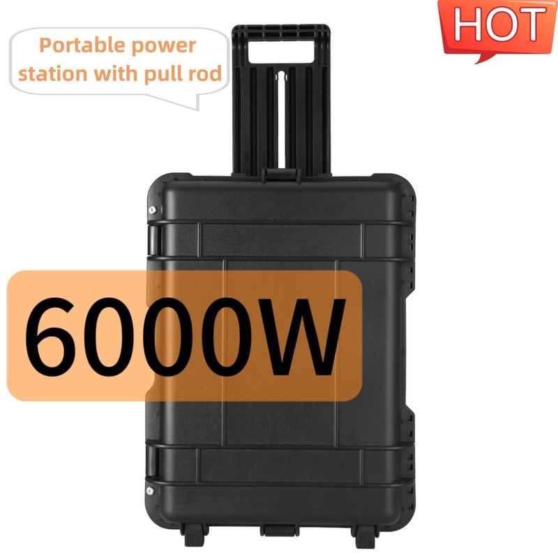เครื่องกําเนิดพลังแสงอาทิตย์พกพากลางแจ้งหลายฟังก์ชัน 6000W พร้อมกระแสไฟออก AC 15A Max