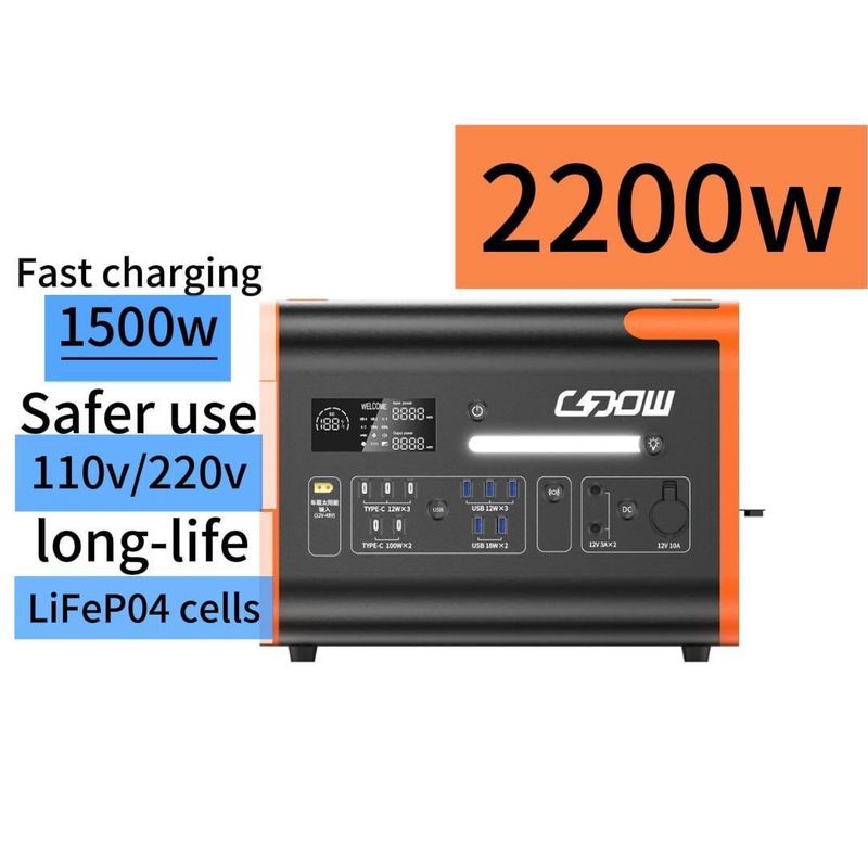 220V±5% แอค พลังงานไฟฟ้าออก 15W การชาร์จไร้สาย อายุการใช้งานยาว LiFePO4 เซลล์ชาร์จเร็ว