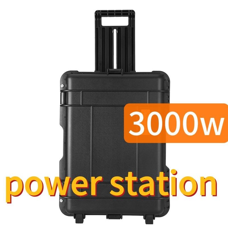 เครื่องไฟฟ้าเก็บพลังงานแบบพกพา 3000W สีดํา ปรับแต่งได้ CE.Un38.3 รับรอง