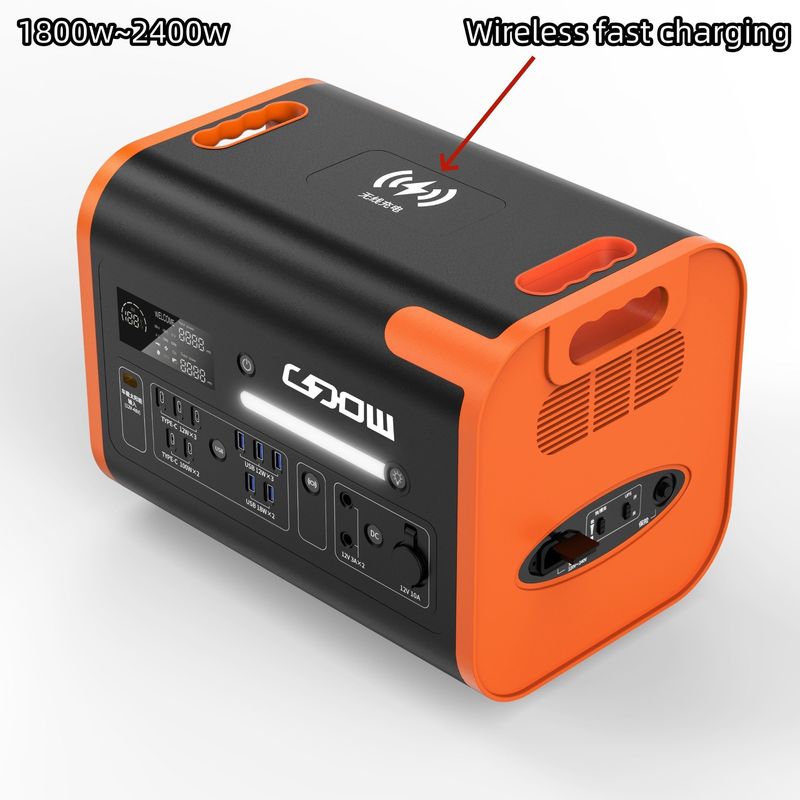 LiFePO4 220V 2048wh เครื่องไฟฟ้าเคลื่อนไหวแบบเคลื่อนไหวที่มีคลื่นไซน์บริสุทธิ์สําหรับการตั้งแคมป์กลางแจ้ง