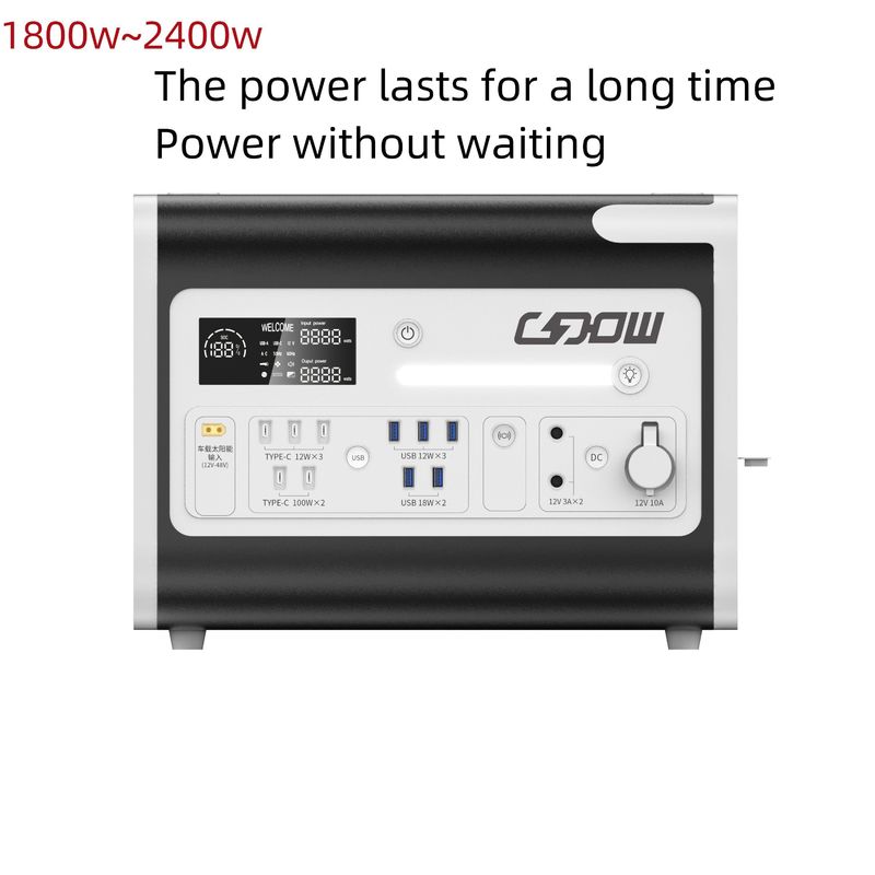 LiFePO4 โซลาร์ โมบาย แอฟเวอร์ สเตชั่น เจเนอเรเตอร์ 2200W สําหรับระบบพลังงานกลางแจ้งและบ้าน