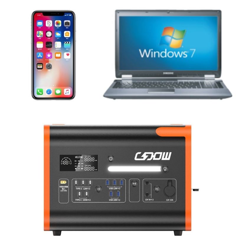 เครื่องผลิตพลังงานแสงอาทิตย์แบบพกพา 2200W สําหรับการตั้งแคมป์กลางแจ้ง