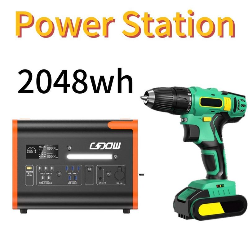 ตลาดอเมริกาเหนือ 2000W 2200W โรงไฟฟ้าพลังแสงอาทิตย์พกพาที่มี LiFePO4 แบตเตอรี่