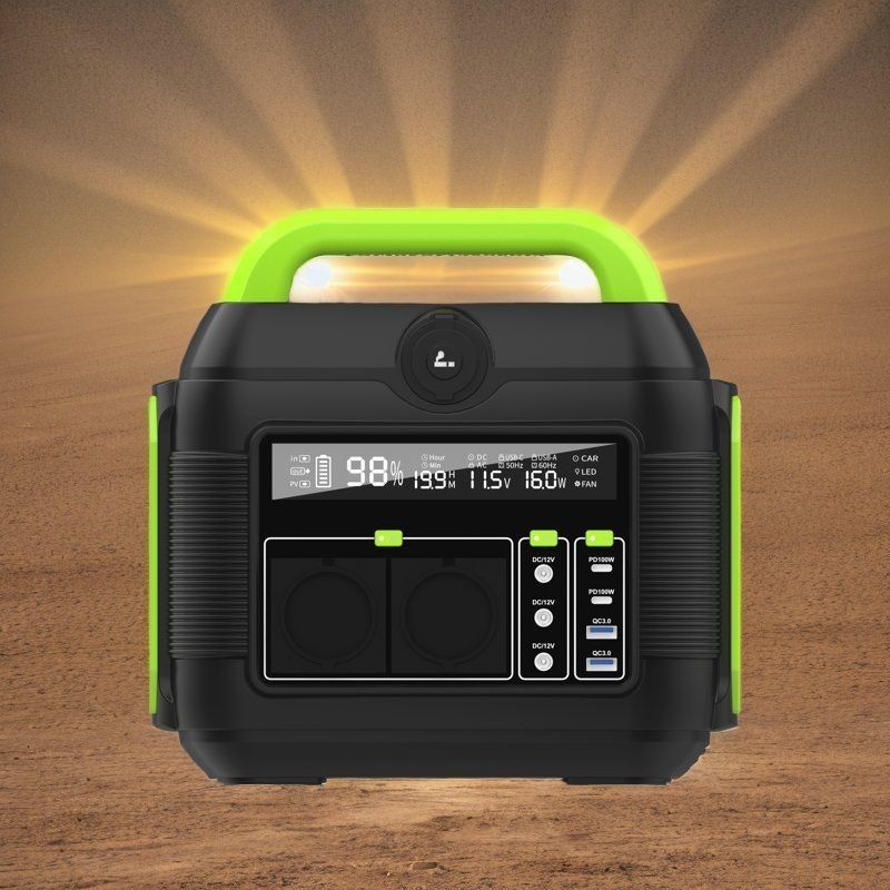 600W Power Station Power Bank แบตเตอรี่ลิตยูม เผยจอกระจกเหลวสําหรับแคมป์