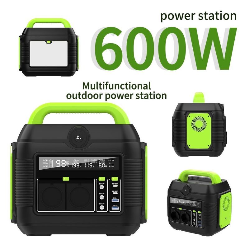 600W Outdoor Camping พกพาโรงไฟฟ้า แบตเตอรี่ถอดออก อาจไม่ได้มาตรฐานอเมริกัน