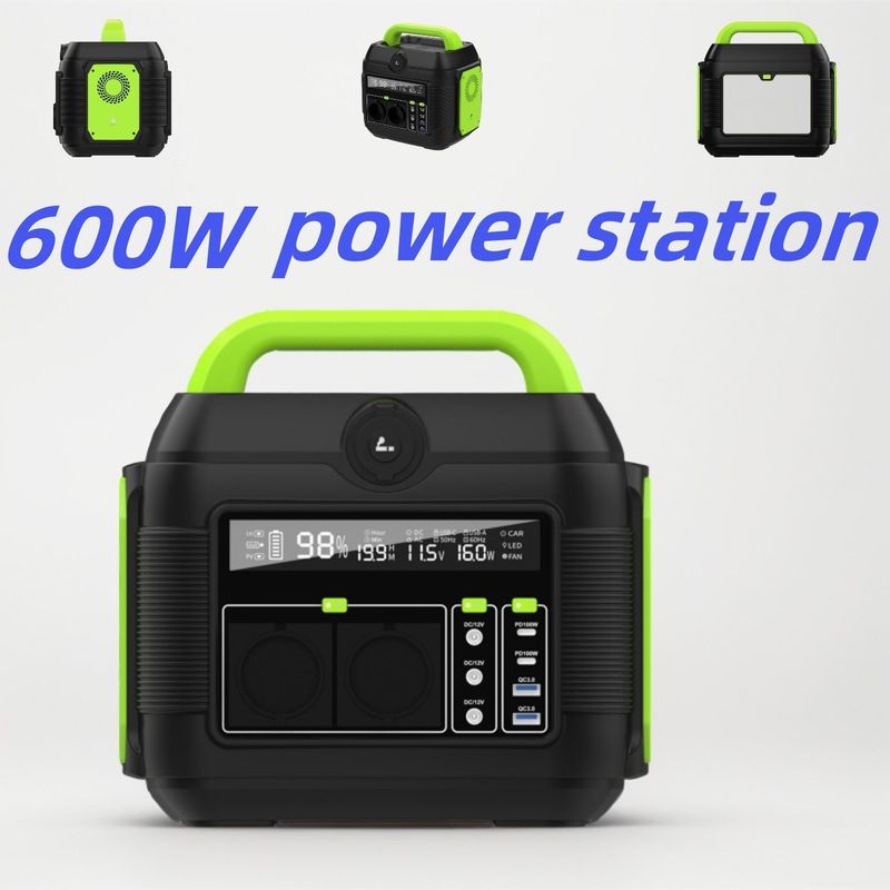 เครื่องกําเนิดพลังงานเคลื่อนที่พกพา 600W สําหรับแคมป์กลางแจ้งและโปรเจคเตอร์