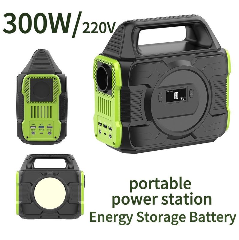 เครื่องกําเนิดสํารองโรงไฟฟ้าแบตเตอรี่แบบพกพา 300W สําหรับการใช้งานในบ้าน