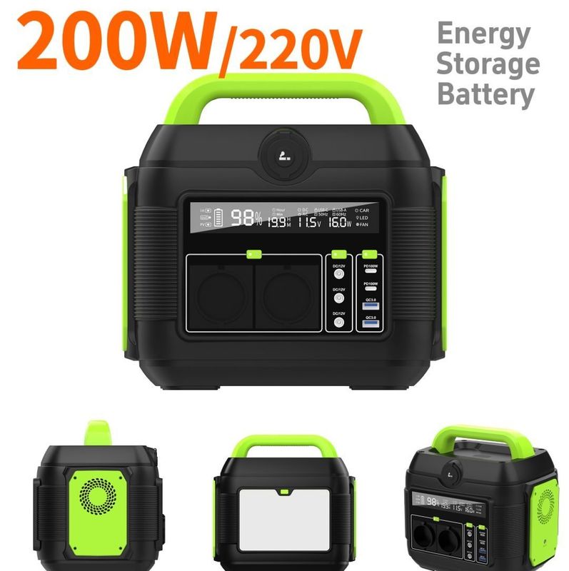 การชาร์จไร้สายและผลิต AC สถานที่พลังงานแสงอาทิตย์พกพา 200W สําหรับการตั้งแคมป์