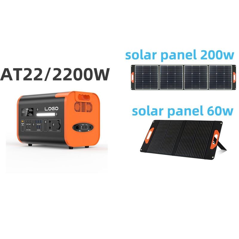 AT22 2024 สถานที่พลังงานแบตเตอรี่ลิธีียมพกพา 2200W2048wh สําหรับการชาร์จรถไฟฟ้า