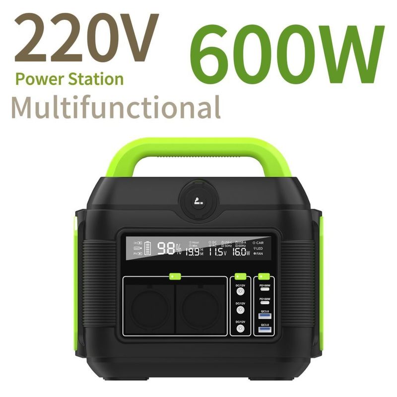 โรงไฟฟ้าพกพา 600W 300W 500W 1200W 2200W สําหรับการตั้งแคมป์งานกลางแจ้งคือ MPPT