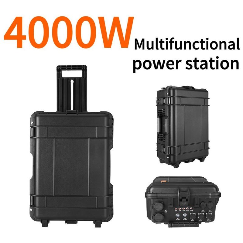 4000W UPS พกพา ที่เก็บพลังงาน แหล่งไฟฟ้า LiFePO4 15A Max AC Output Current