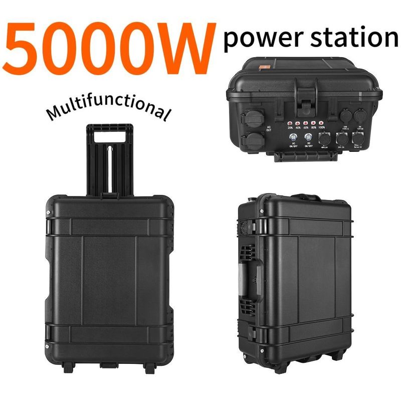 5000W แคมปิ้ง โซลาร์เจนเนอเรเตอร์ แพวเวอร์แบงค์ สถานไฟฟ้าพกพาที่มีแผ่นแสงอาทิตย์พับได้