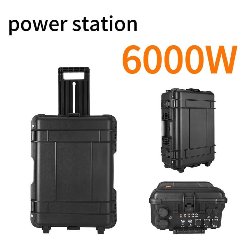 สถานไฟฟ้ากลางแจ้ง เครื่องผลิตไฟพกพา 6000W พร้อมการชาร์จเร็วและ 18W USB / Type-C