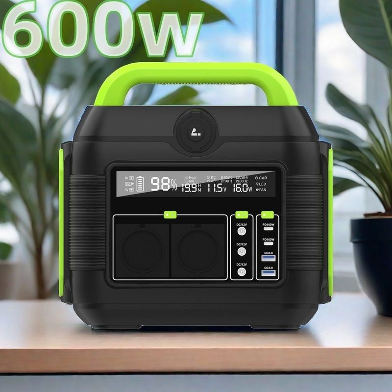 เครื่องผลิตพลังแสงอาทิตย์ MPPT 600W 576Wh 14.4V 40Ah 160000mAh เผยจอไฟฟ้าจอ LCD พกพา