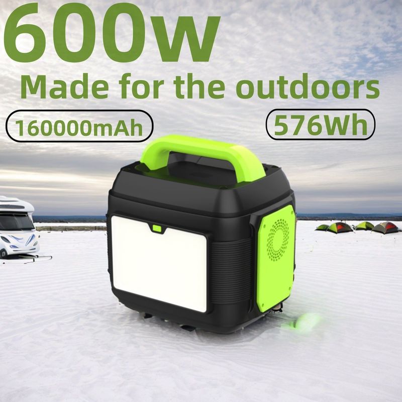เครื่องผลิตพลังแสงอาทิตย์มืออาชีพแบบพกพา 600W 576Wh / 14.4V / 40Ah / 160000mAh พร้อม MPPT