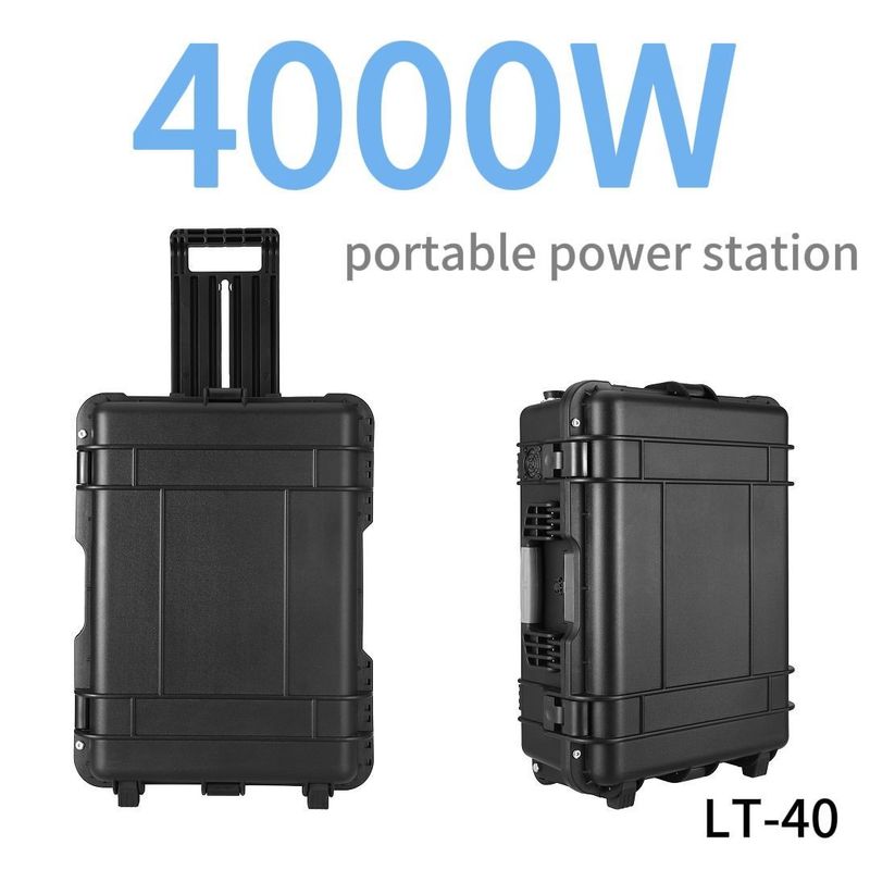 4000W พกพาที่เก็บพลังงาน แบตเตอรี่ สถานีพลังงาน Output Waveform AC Pure Sine Wave