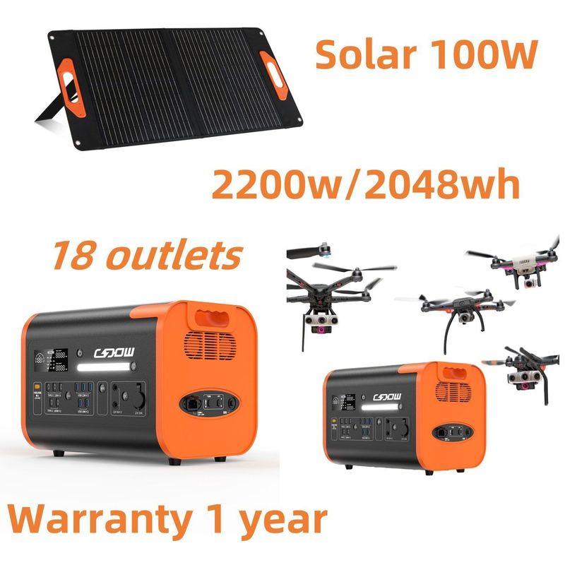 1500W AC ชาร์จ โทรศัพท์มือถือ สถานีพลังงาน 2200W/2048Wh สําหรับการเก็บพลังงานกลางแจ้ง
