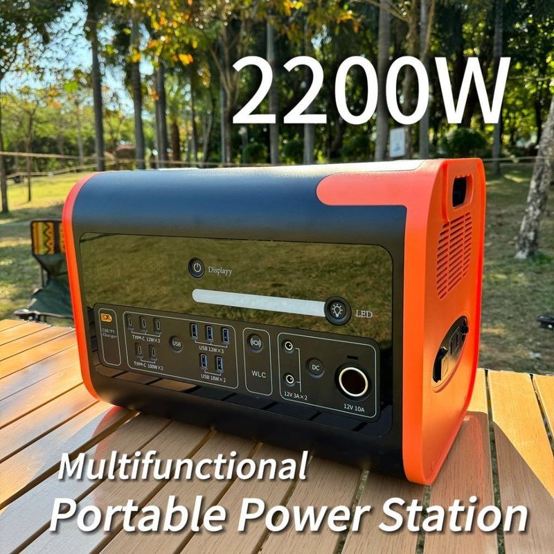 AT22 2200W/2048wh/40ah LiFePO4 เครื่องผลิตพลังงานแสงอาทิตย์สําหรับโรงไฟฟ้าพกพา