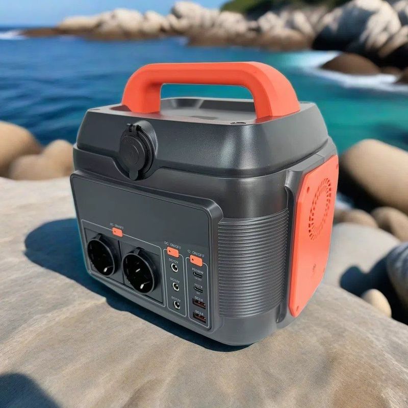 แบตเตอรี่ลิเดียม สถานที่พลังงานพกพา 600W 200W 300W สําหรับครัวเรือน 110V 220V ค่าย