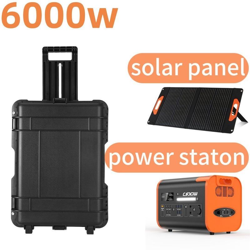 110V 220V การเก็บพลังงานสูง 6000W สถานไฟฟ้าเคลื่อนไหวกลางแจ้งสําหรับฉุกเฉิน