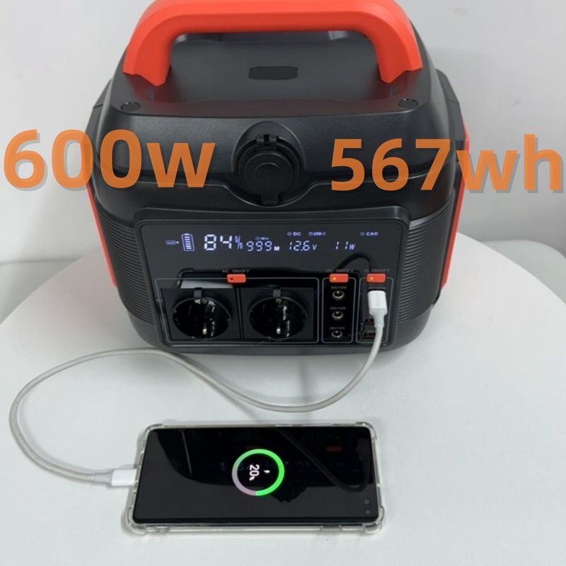 โรงไฟฟ้าบนเครื่องแบบง่ายและปลอดภัย 600W288wh เครื่องผลิตพลังแสงอาทิตย์
