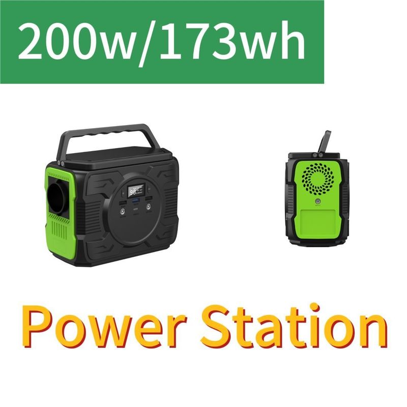 สถานีไฟฟ้าเคลื่อนที่พกพาที่มีไฟ LED AC ความดันออก 110/220V-50Hz/60Hz 200W