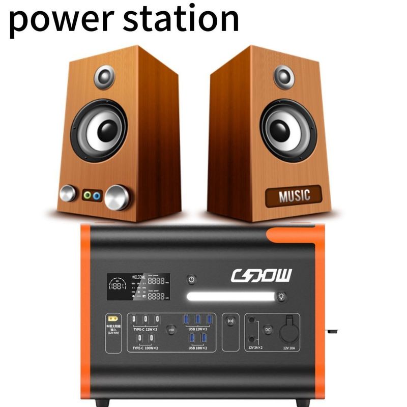 สถานีพลังงานแบตเตอรี่ลิธีียมกลางแจ้งขนาดใหญ่ 2200W/2048wh สําหรับฉุกเฉินในครอบครัว