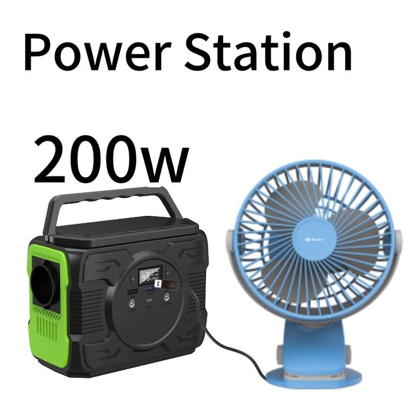 โรงไฟฟ้าเคลื่อนไหวภายนอกที่คุ้มค่าและ 200W พร้อม USB1/USB2 การส่งออก 5V/2.1A