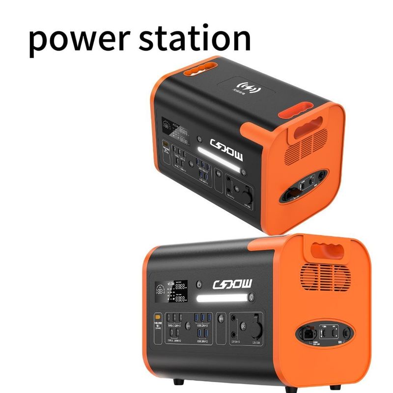 สถานที่ไฟฟ้าพกพาสําหรับบ้านกลางแจ้ง Camping พร้อมการชาร์จไร้สาย 110V/220V และ 15W