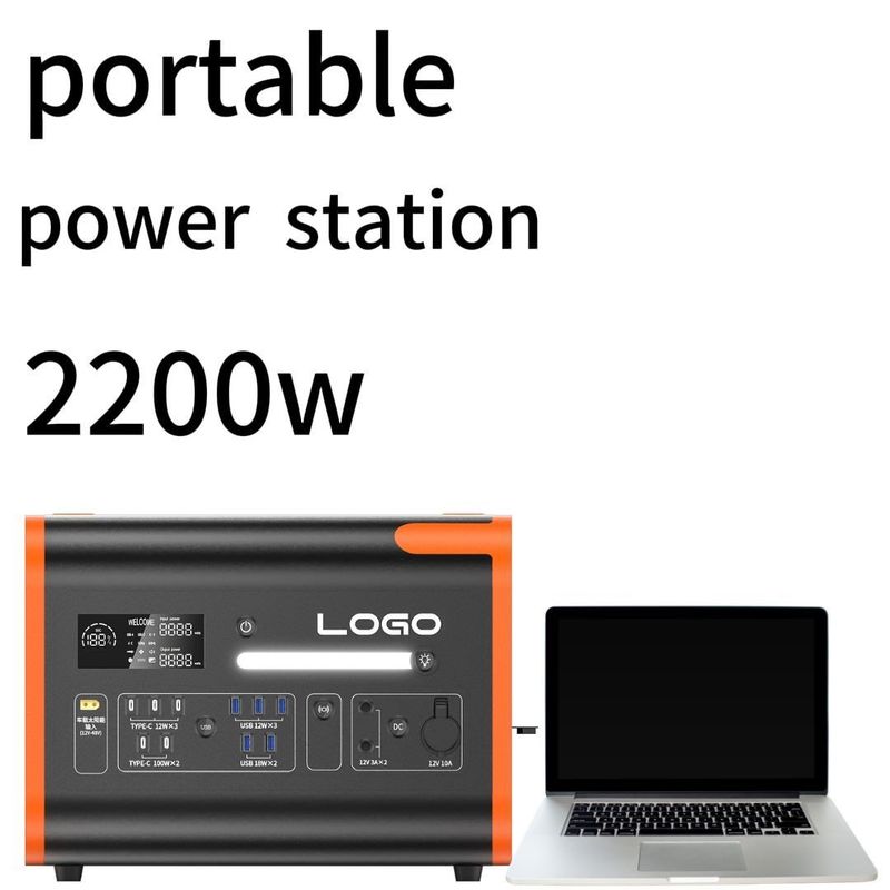 2200W110/220V สีส้มกับสีดํา เงียบ ภายนอกบ้าน พลังงานฉุกเฉินและทนทาน