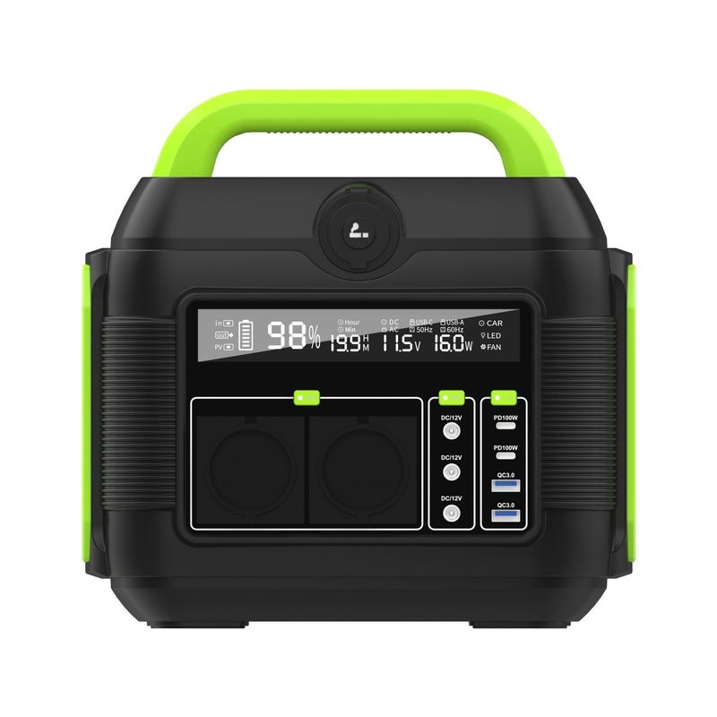โรงไฟฟ้าพกพาหลายฟังก์ชัน 600W/576ah 6 กิโลกรัม สําหรับแคมป์กลางแจ้งและฉุกเฉิน