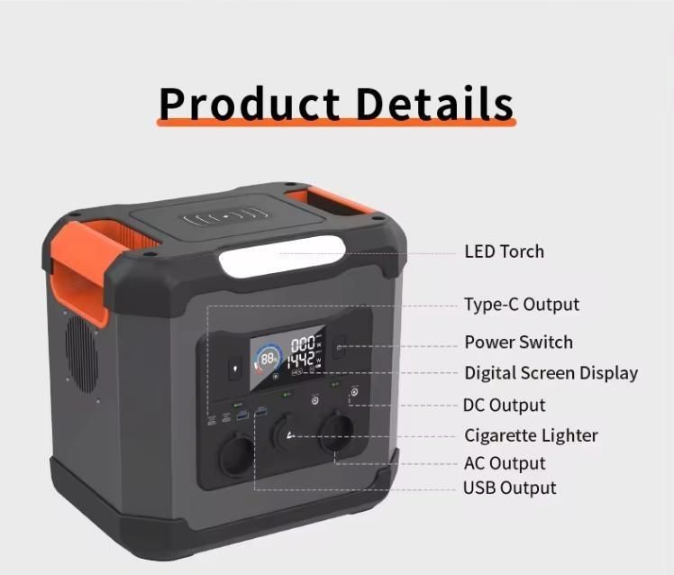 อินเวอร์เตอร์ อินเวอร์เตอร์สองทิศ 1500W สําหรับ Uav Home Outdoor Portable Power Station