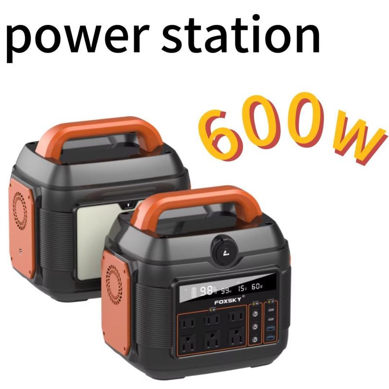 11W LED Lighting 600W Pure Sine LiFePO4 แบตเตอรี่สํารอง สถานที่พลังงานพกพาสําหรับกลางแจ้ง