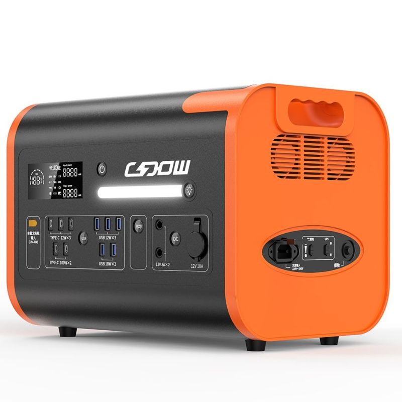 สหประชาชาติ AC Socket พกพาพลังงานมือถือ 2200W เครื่องผลิตพลังงานแสงอาทิตย์แบบชาร์จไร้สาย