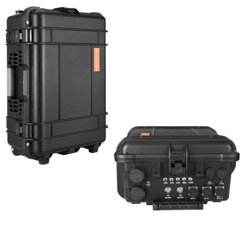 สถานีพลังงานพกพา 110V/220V/3000W/4000W/5000W แบตเตอรี่ลิธีਅਮสีดําฉุกเฉิน CE.Un383