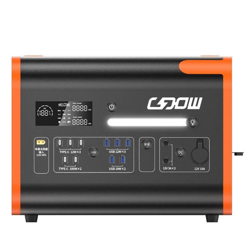 LiFePO4 พลังงาน 2200W/2400W โซลาร์เจนเนอเรเตอร์ โรงไฟฟ้าพกพา อายุการใช้งาน 2000 ครั้ง