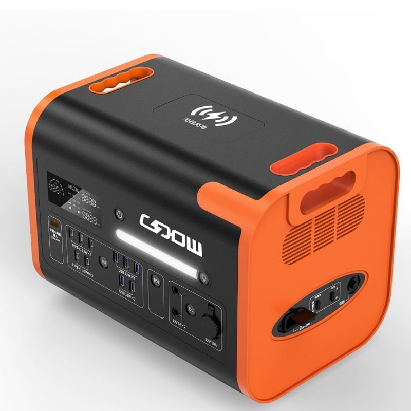 1500W รถไฟฟ้าชาร์จเร็ว พกพาสําหรับห้องทํางานกลางแจ้ง AT22 2200W/2048wh