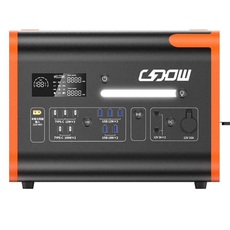 220V/40ah/2200W พลังงานแสงอาทิตย์ สถานไฟฟ้าเก็บพลังงานกลางแจ้งแบบพกพา พร้อมชาร์จเร็ว 1500W แบตเตอรี่ลิตিয়াম