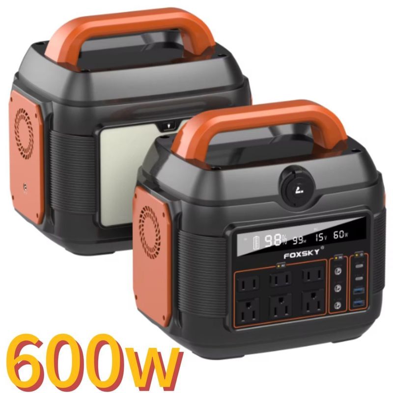 สถานที่พลังงานพกพา 600W สําหรับการเก็บพลังงานสํารองและกิจกรรมกลางแจ้ง