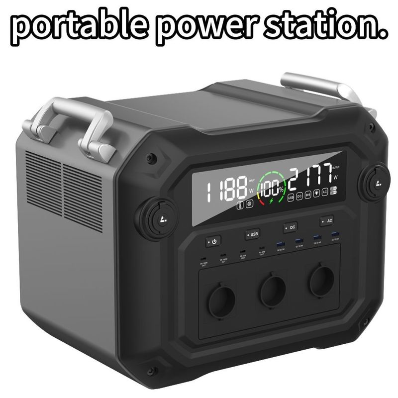 พลังงานออกแบบ AC 2500W สถานที่พลังงานพกพา Un38.3 MSDS การยืนยันตัวตนสําหรับการเดินทางภายนอก