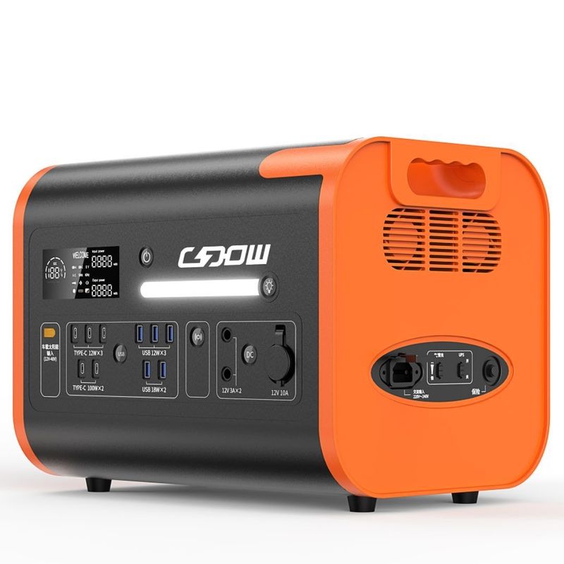 สถานที่พลังงานแบบพกพาสําหรับแคมป์กลางแจ้ง 40ah/2200W พร้อมจอจอกระจกเหลว